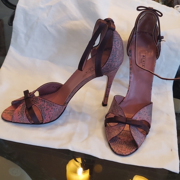 Alaia Shoes - New Alaia lizard ankle strap sandals